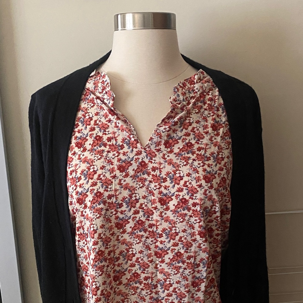 Floral Red and Orange Top